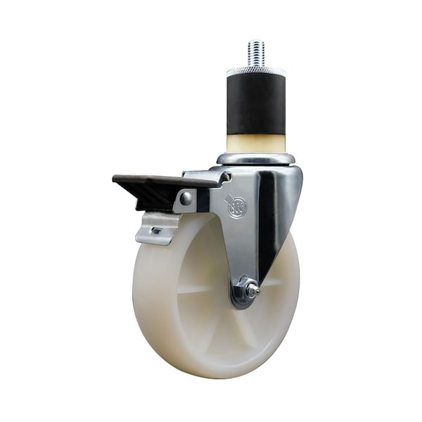 5'' Nylon Swivel 1-7/8'' Expanding Stem Caster with Brake